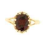 Vintage 9ct Gold Oval Garnet Ring