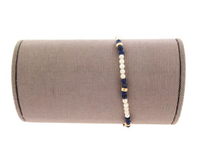 Vintage Lapiz & Pearl Bracelet