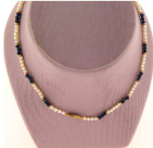 Vintage Lapiz & Pearl Necklace
