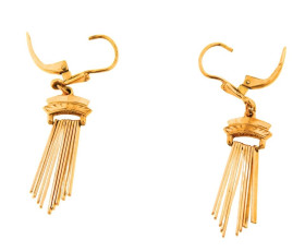 Vintage 18ct Gold Fringe Drop Earrings