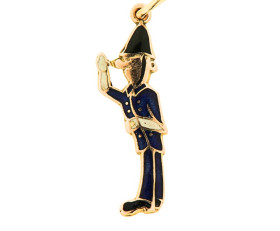 Vintage 9ct Gold & Enamel Policeman Charm