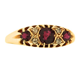 Vintage 18ct Ruby & Diamond Ring