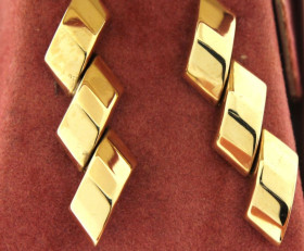 Vintage 9ct Yellow & White Gold Earrings