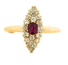 Antique 18ct Gold Ruby & Diamond Ring