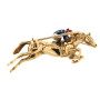 MS4281 Vintage 9ct Enamelled Jockey Brooch (2)