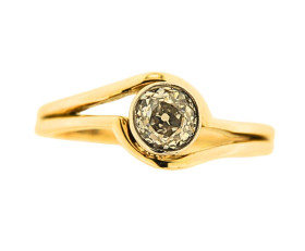 Vintage Diamond Solitaire Cross Over Ring