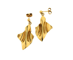 Vintage 9ct Gold Wavy Earrings
