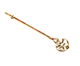 Antique 14ct Gold Diamond & Ruby Pin