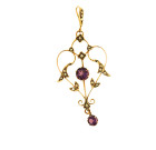 Vintage 9ct Gold Amethyst & Pearl Pendant