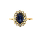 Vintage 18ct Gold Oval Sapphire & Diamond Ring