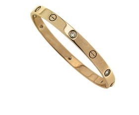Vintage 9ct Gold Diamond Set Cartier Bangle