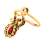 OS154 Antique 18ct Ruby & Diamond Pear Shape Ring (2)