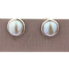 Vintage Silver Pearl Cufflinks