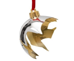 Contemporary Silver Broken Bauble