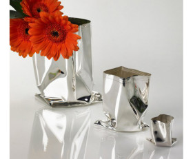 Silver “Crisp Packet” Vase