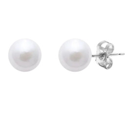 Contemporary 18ct White Gold Cultured Pearl Earrings