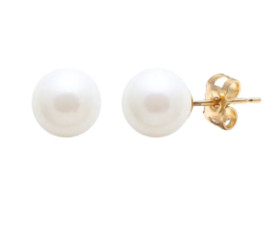 Contemporary 18ct Gold Cultured Pearl Studs