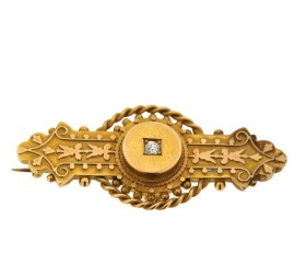 Vintage Gold & Diamond Brooch