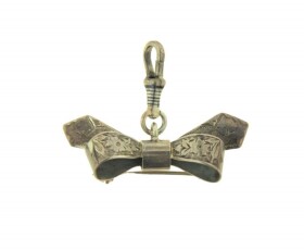 Antique Silver Bow Brooch