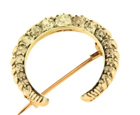 Vintage 18ct gold & Silver Diamond Brooch