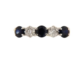 Contemporary 18ct Gold Sapphire & Diamond Eternity Ring