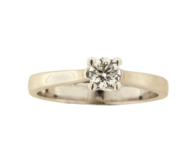 Contemporary 18ct Solitaire Diamond Ring