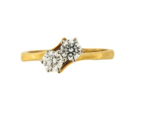 Contemporary 18ct Yellow Gold Diamond Ring