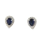 Contemporary 18ct Gold Sapphire & Diamond Earrings